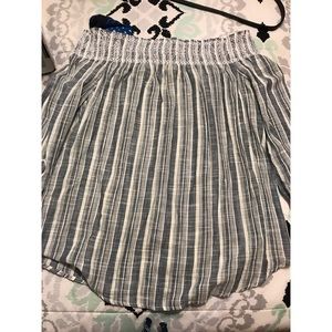 Off shoulder stripped shirt